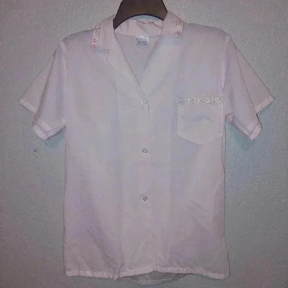 Carole Vintage Polyester Cotton Size 32 Small Pajamas Pink with Floral Accents - Picture 2 of 10